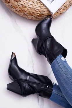 Boto Botki Na Słupku|Botki Na Obcasie*Botki Damskie Na Słupku Czarne Make Feel