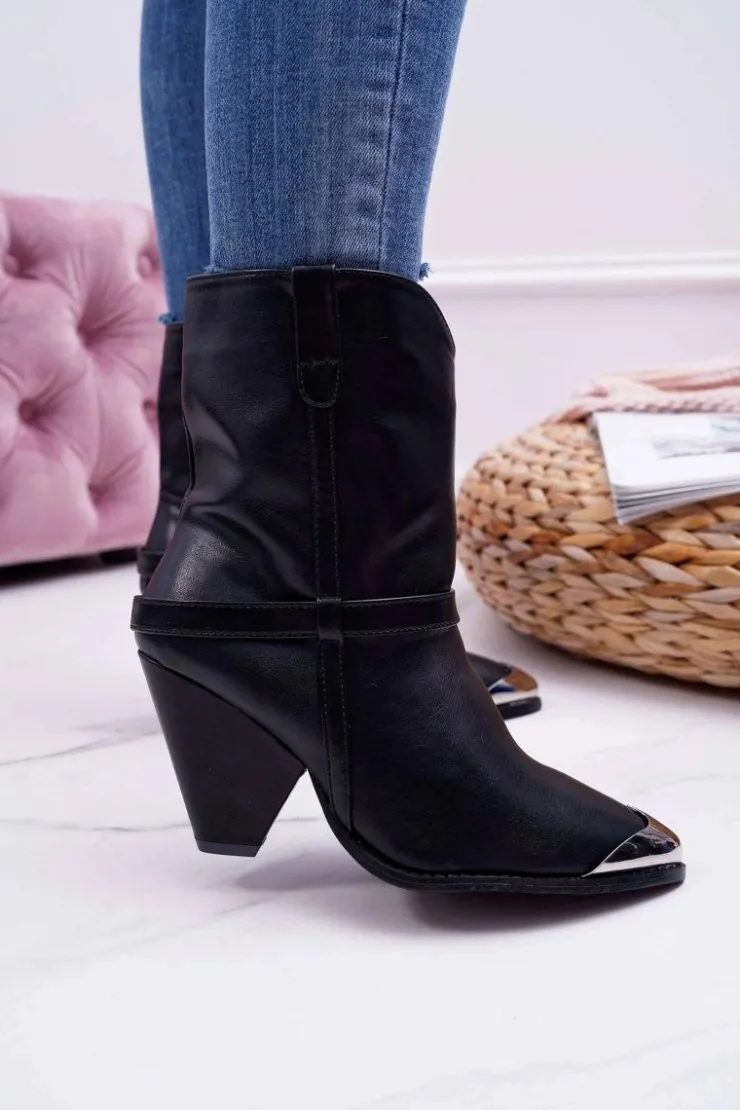Boto Botki Na Słupku|Botki Na Obcasie*Botki Damskie Na Słupku Czarne Make Feel