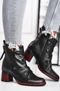 Hot Maciejka Botki Damskie Na Słupku Czarne 04757-01