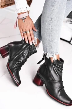 Hot Maciejka Botki Damskie Na Słupku Czarne 04757-01