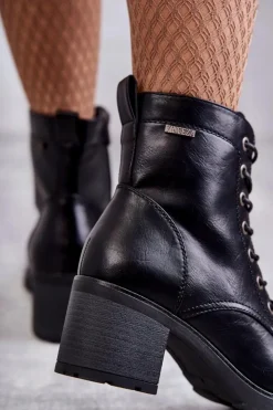 Damskie Buty damskie Vinceza Botki Damskie Na Słupku Ocieplane Czarne Dunaff