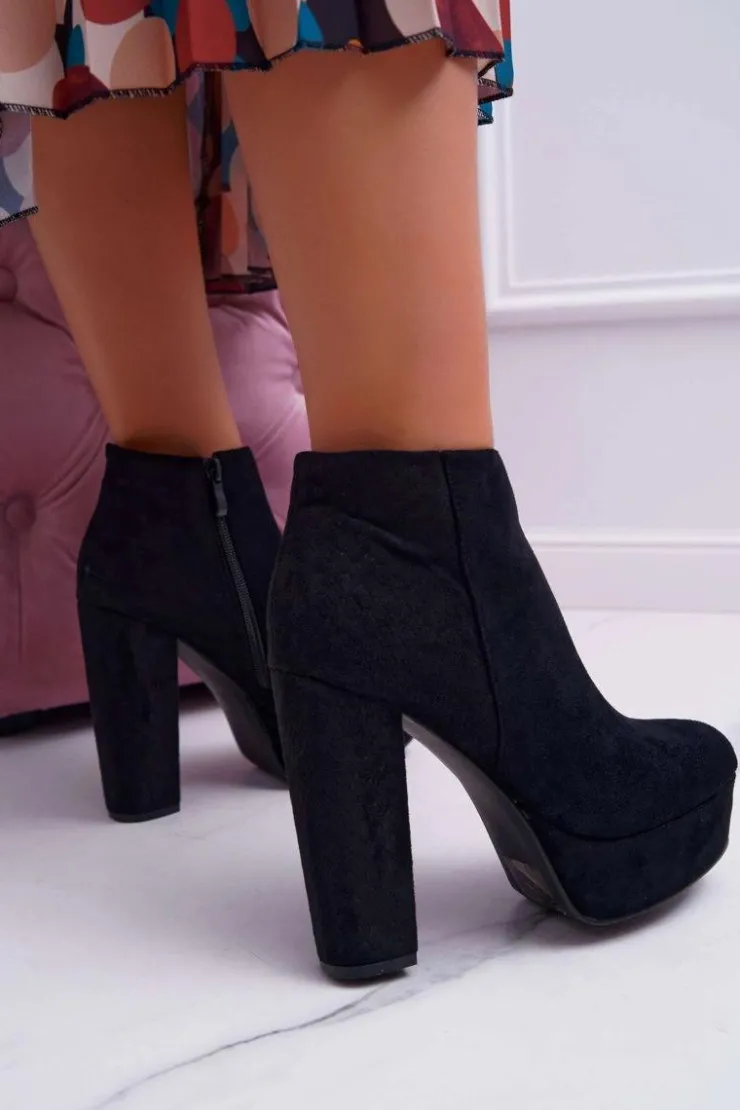 Boto Botki Na Słupku|Brązowe I Beżowe Botki*Botki Damskie na Słupku Platformie Zamszowe Czarne Celinne