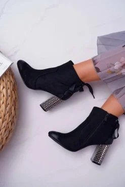 Buty damskie Vinceza Botki Na Słupku|Botki Zimowe Damskie*Botki Damskie Na Słupku Rock Suwak Czarne Stein