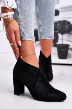 New Buty Sergio Leone Botki Damskie Na Słupku Sergio Leone Czarne BT498