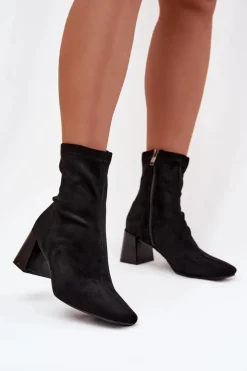 Online Boto Botki Damskie Na Słupku Z Eko Zamszu Olianne