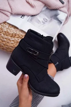 Online Buty damskie Vinceza Botki Damskie Na Słupku Zamszowe Czarne Brave