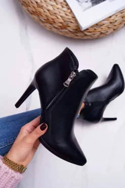 Clearance Buty Sergio Leone Botki Damskie Na Szpilce Sergio Leone BT502