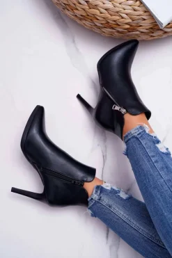 Clearance Buty Sergio Leone Botki Damskie Na Szpilce Sergio Leone BT502