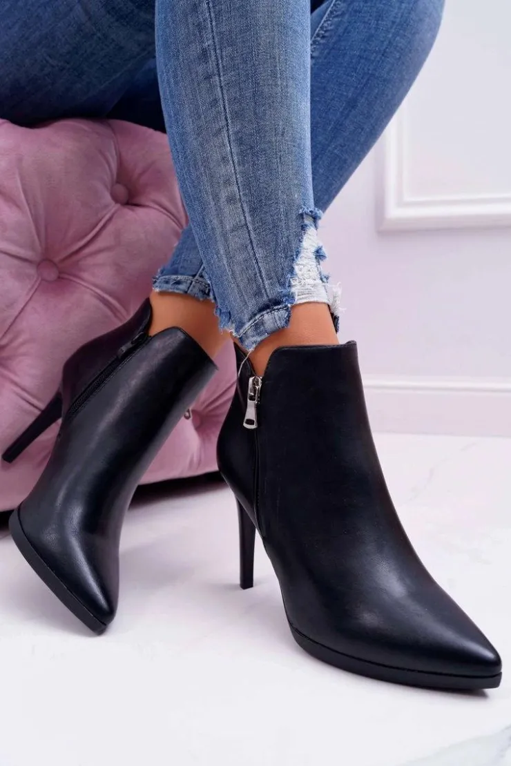 Clearance Buty Sergio Leone Botki Damskie Na Szpilce Sergio Leone BT502