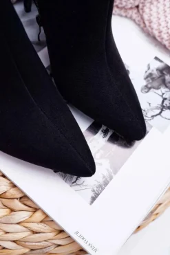 Damskie Boto Botki Damskie Na Szpilce Zamszowe Famaq