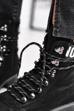 Evento Botki Zimowe Damskie|Botki Zamszowe*Botki Damskie Płaski Obcas Na Suwak Czarne Popsi