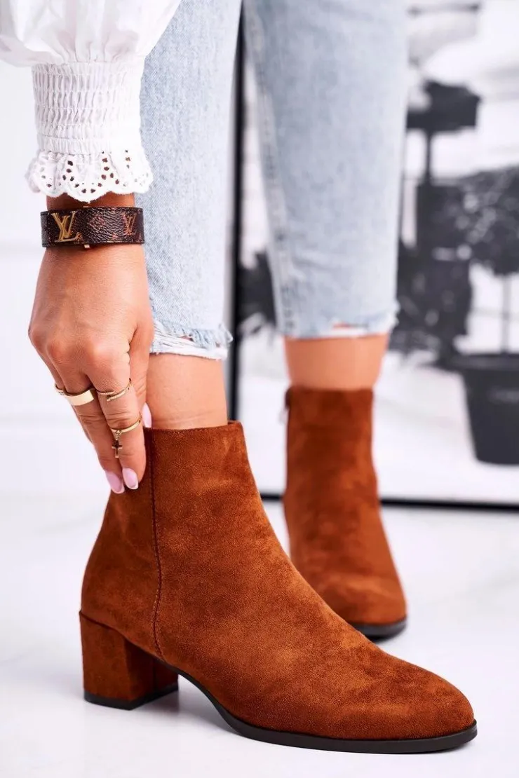 Outlet Buty Sergio Leone Botki Damskie Sergio Leone Camel BT528