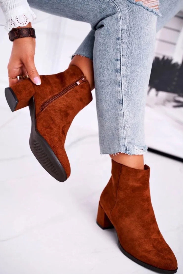 Outlet Buty Sergio Leone Botki Damskie Sergio Leone Camel BT528