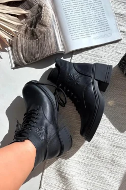 Buty damskie Vinceza Botki Ocieplane|Botki Sznurowane*Botki Damskie Skórzane Na Klocku Ocieplane Vinceza 39950 Czarne Czarny