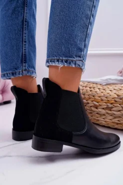 Maciejka Botki Maciejka|Brązowe I Beżowe Botki*Botki Damskie Skórzane Sztyblety Czarne 04359