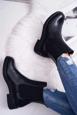 Boto Botki Na Obcasie|Czarne Botki*Botki Damskie Sztyblety Czarne 8BT35-1489