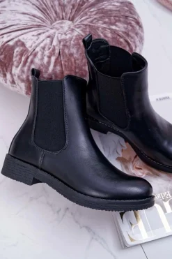 Boto Botki Na Obcasie|Czarne Botki*Botki Damskie Sztyblety Czarne 8BT35-1489