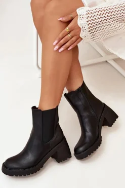 Boto Czarne Botki|Botki Na Obcasie*Botki Damskie Sztyblety Na Słupku Czarne Thalira