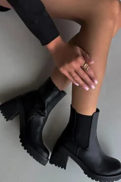 Boto Czarne Botki|Botki Na Obcasie*Botki Damskie Sztyblety Na Słupku Czarne Thalira