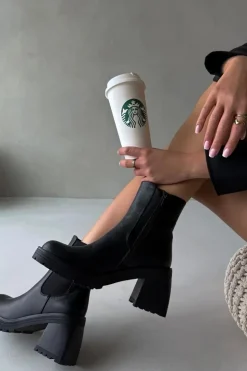 Boto Czarne Botki|Botki Na Obcasie*Botki Damskie Sztyblety Na Słupku Czarne Thalira