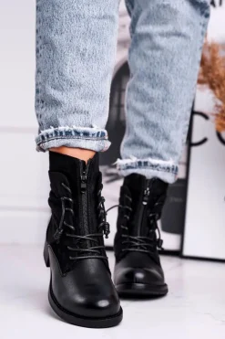 Online Evento Botki Damskie Workery Czarne Bear