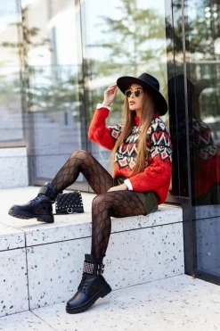 Damskie Evento Botki Damskie Workery Z Ćwiekami Czarne Eveis