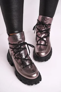 Damskie Boto Botki Damskie Wsuwane Rochelle Srebrne