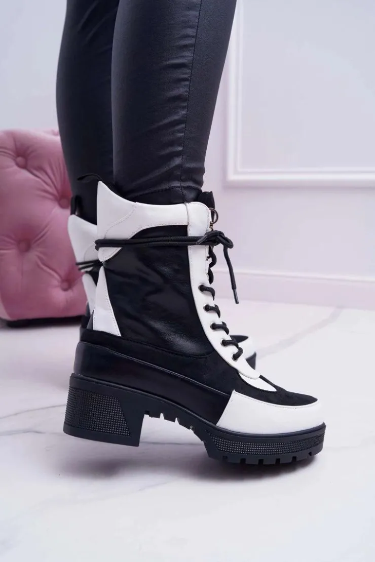 Damskie Boto Botki Damskie Wysokie Sznurowane Ridley