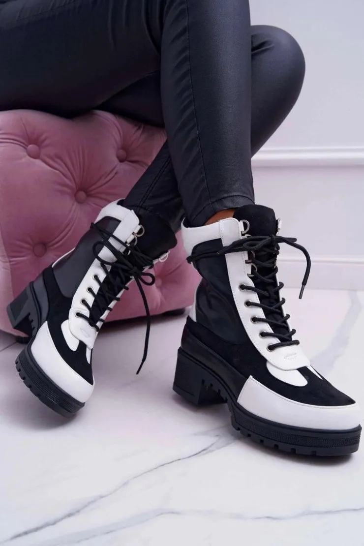 Damskie Boto Botki Damskie Wysokie Sznurowane Ridley