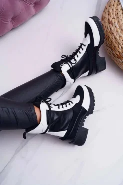 Damskie Boto Botki Damskie Wysokie Sznurowane Ridley