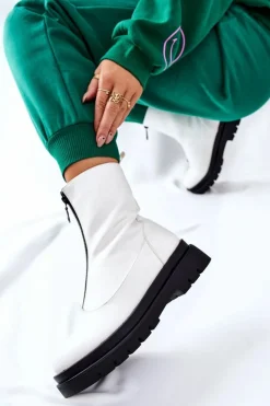 Discount Evento Botki Damskie Z Suwakiem Białe Tierra