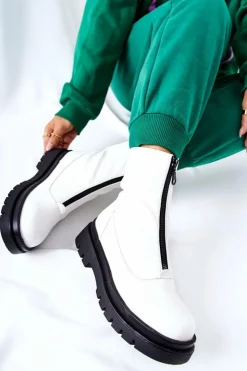 Discount Evento Botki Damskie Z Suwakiem Białe Tierra