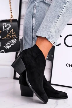 Damskie Buty damskie Vinceza Botki Damskie Z Wycięciem Czarne Best Choice