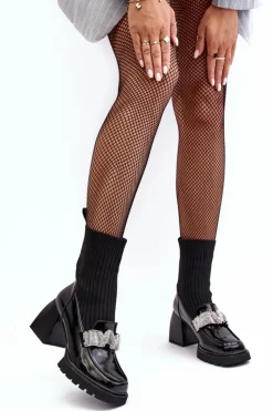 Damskie Damskie buty S.Barski Botki Damskie Ze Skarpetą Na Obcasie D&A MR870-41 Czarne