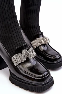 Damskie Damskie buty S.Barski Botki Damskie Ze Skarpetą Na Obcasie D&A MR870-41 Czarne