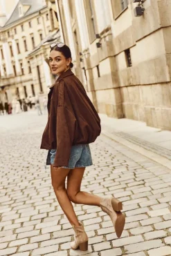 Boto Botki Ocieplane|Botki Na Słupku*Botki Kowbojki Damskie Ocieplane Ze Zdobieniem Na Słupku Beżowe Arabella