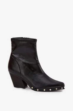 Boto Botki Ocieplane|Botki Na Słupku*Botki Kowbojki Damskie Z Eko Skóry Na Słupku Czarne Abrielle Czarny