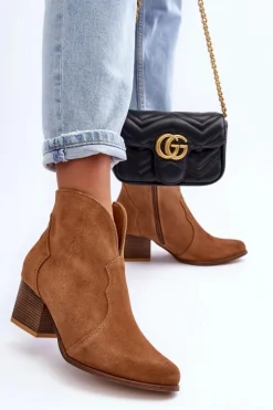 Clearance Boto Botki Kowbojki Zamszowe Lewski EV28 Brązowe