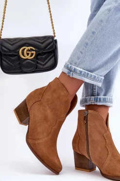 Clearance Boto Botki Kowbojki Zamszowe Lewski EV28 Brązowe