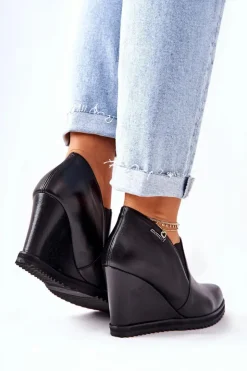 Monnari Botki Na Koturnie M79/1 Czarne