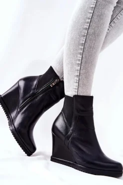 Clearance Monnari Botki Na Koturnie 1010-020 Czarne