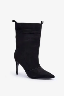 Boto Botki Na Obcasie|Botki Zamszowe*Botki Na Szpilce Czarne Ellinore