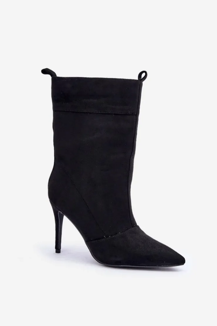 Boto Botki Na Obcasie|Botki Zamszowe*Botki Na Szpilce Czarne Ellinore