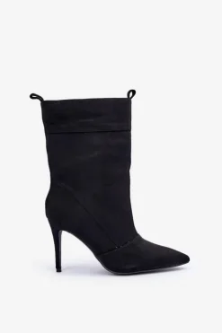Boto Botki Na Obcasie|Botki Zamszowe*Botki Na Szpilce Czarne Ellinore