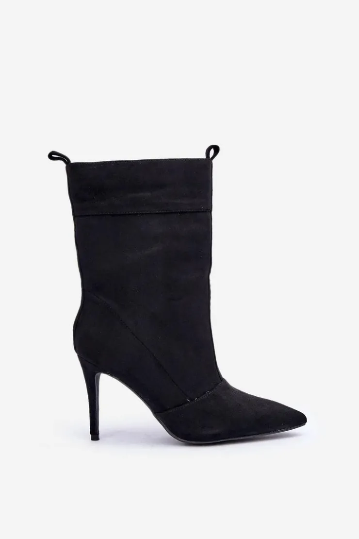 Boto Botki Na Obcasie|Botki Zamszowe*Botki Na Szpilce Czarne Ellinore