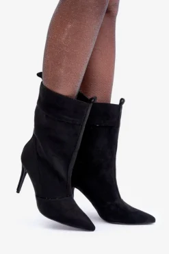 Boto Botki Na Obcasie|Botki Zamszowe*Botki Na Szpilce Czarne Ellinore