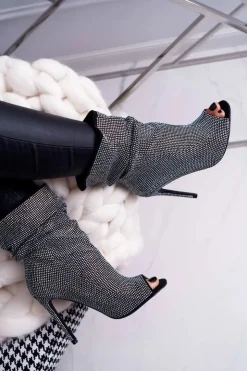 Best Boto Botki Na Szpilce Z Cyrkoniami Lu Boo Czarne