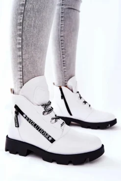 Online Buty Sergio Leone Botki Ocieplane Futerkiem Sergio Leone Białe TR740