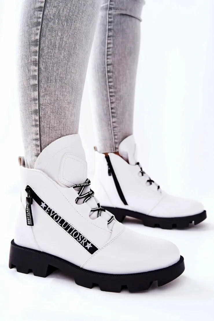 Online Buty Sergio Leone Botki Ocieplane Futerkiem Sergio Leone Białe TR740