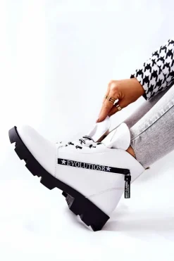 Online Buty Sergio Leone Botki Ocieplane Futerkiem Sergio Leone Białe TR740